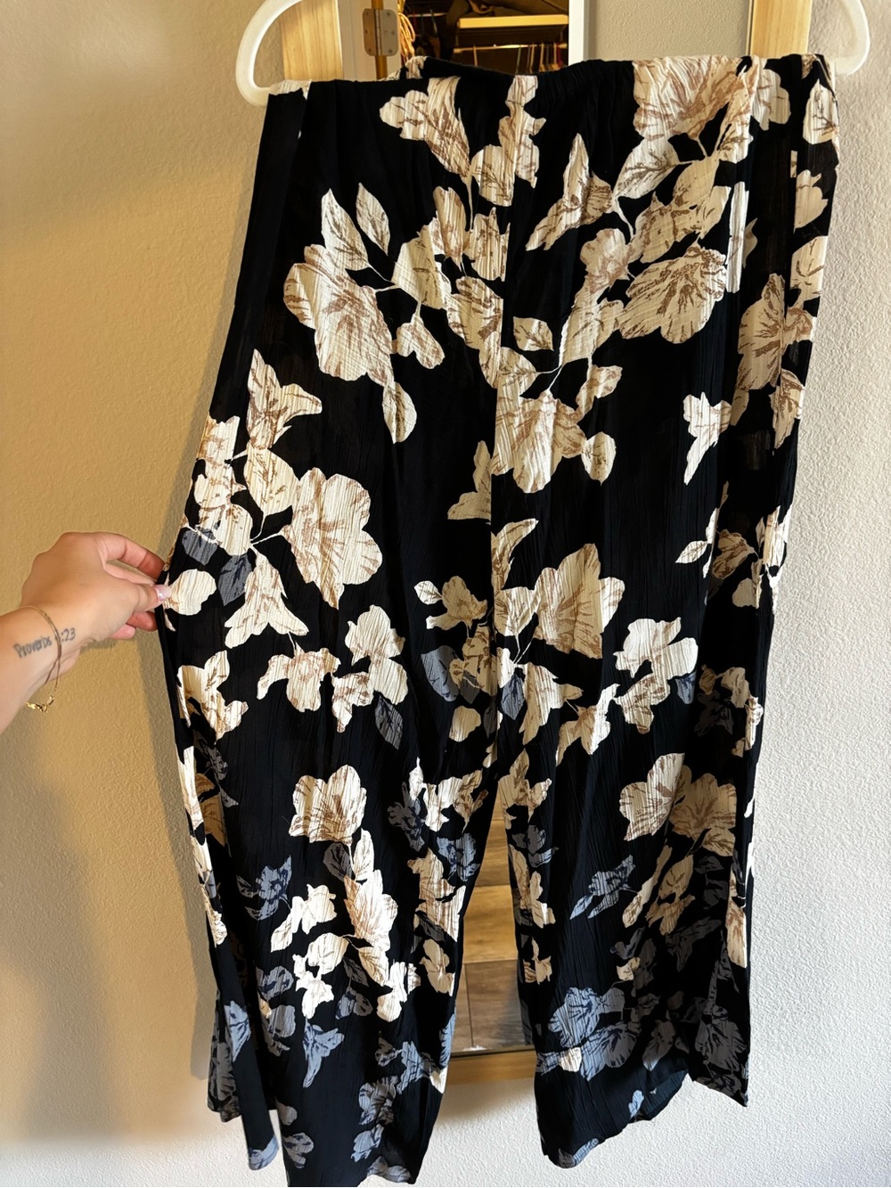 Billabong Black Wide-Leg Floral Jumpsuit